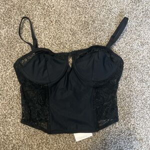 Elegant Black Lace Corset Top